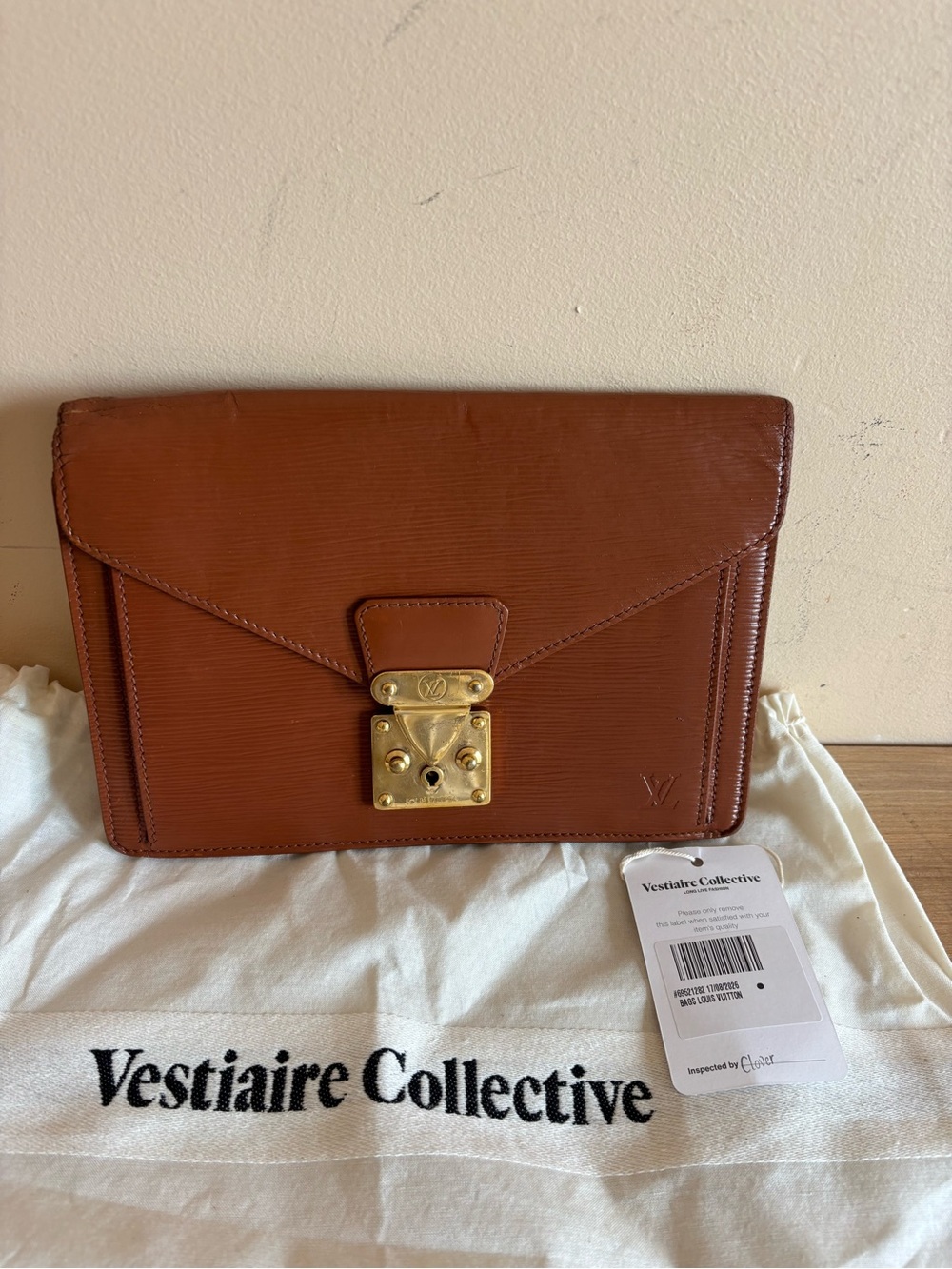 Authentic Louis Vuitton leather clutch